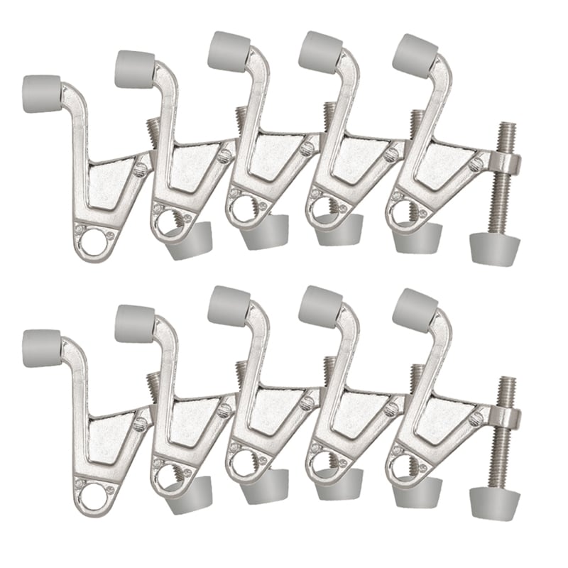 Pemberly Row Jumbo Metal Pin Door Stop in Satin Nickel 2 1/5 Inch 10 Pack
