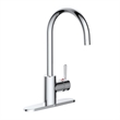 Pemberly Row Single Metal Handle Kitchen Faucet in Polished Chrome
