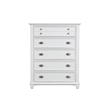 Pemberly Row 5-Drawer Wood Chest in White Brushed Finish