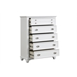 Pemberly Row 5-Drawer Wood Chest in White Brushed Finish