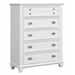 Pemberly Row 5-Drawer Wood Chest in White Brushed Finish