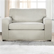 Pemberly Row Kylo Oversized Cuddle Chair in Natural Beige Upholstery