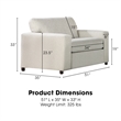 Pemberly Row Kylo Oversized Cuddle Chair in Natural Beige Upholstery