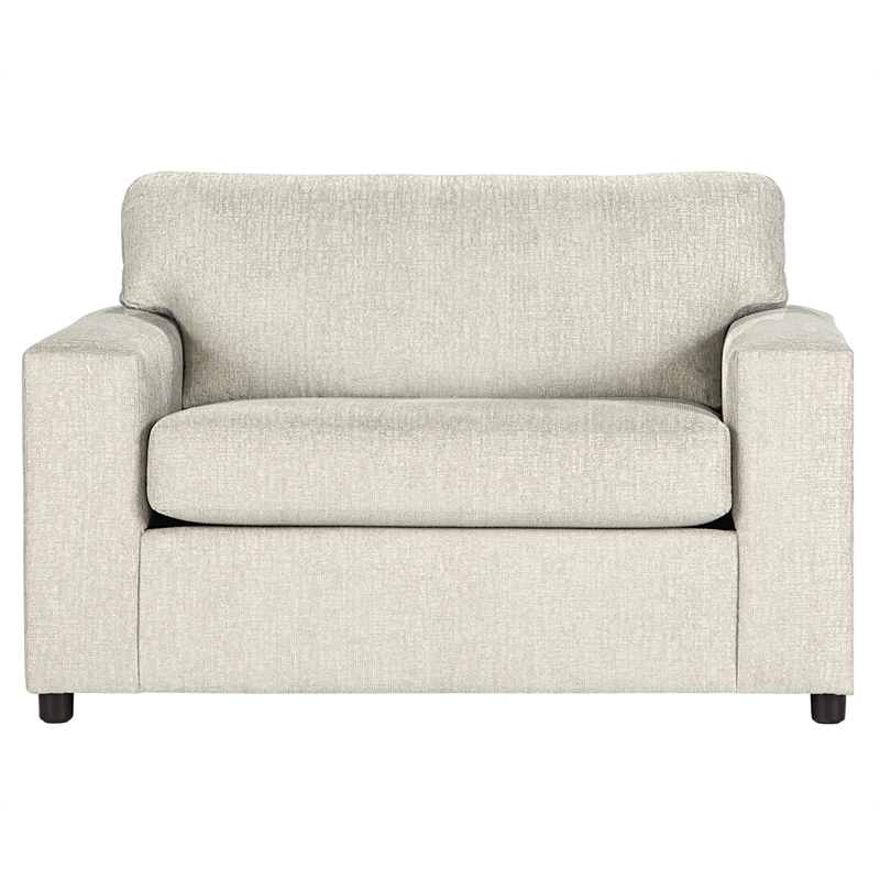 Pemberly Row Kylo Oversized Cuddle Chair in Natural Beige Upholstery