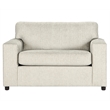 Pemberly Row Kylo Oversized Cuddle Chair in Natural Beige Upholstery