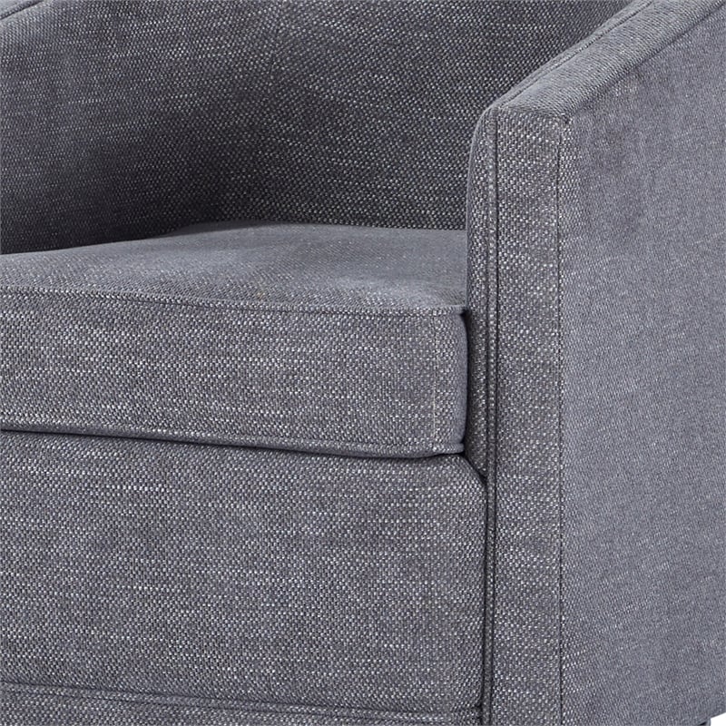 Pemberly Row Accent Swivel Chair in Dark Gray Polyester Fabric