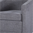 Pemberly Row Accent Swivel Chair in Dark Gray Polyester Fabric