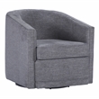 Pemberly Row Accent Swivel Chair in Dark Gray Polyester Fabric