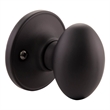 Pemberly Row Egg Brass Dummy Door Knob in Matte Black Finish