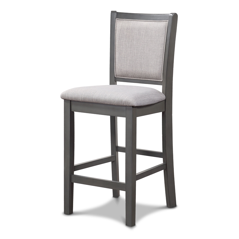 Pemberly Row Solid Wood Gray Counter Chairs (Set of 2)