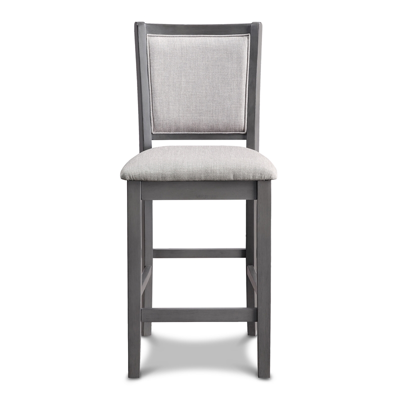 Pemberly Row Solid Wood Gray Counter Chairs (Set of 2)