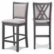 Pemberly Row Solid Wood Gray Counter Chairs (Set of 2)