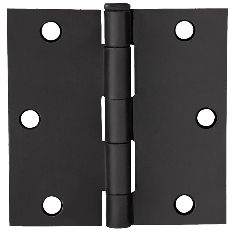 Pemberly Row Matte Black Steel Door Hinges 3.5