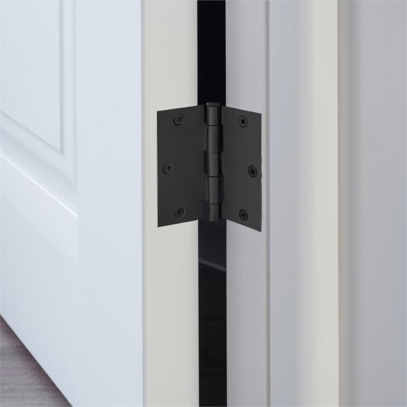 Pemberly Row Matte Black Steel Door Hinges 3.5