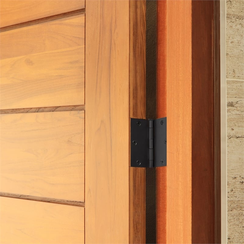 Pemberly Row Matte Black Steel Door Hinges 3.5