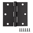 Pemberly Row Matte Black Steel Door Hinges 3.5