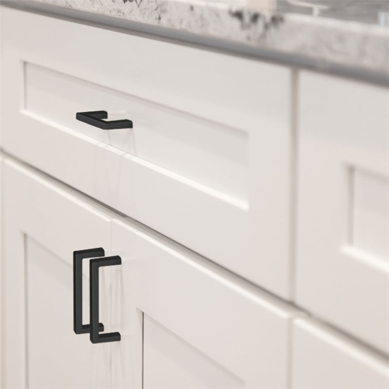 Pemberly Row 3.8 in. Stainless Steel Cabinet Pulls Matte Black 10-Pack