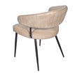 Pemberly Row Barrett Leather Side Chair 2-Piece Set in Stone Finish