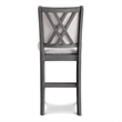 Pemberly Row Wood Counter Chair Set in Gray with Polyester Upholstery