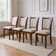 Pemberly Row Wood Dining Chair Set in Cherry with Polyester Upholstery