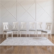 Pemberly Row Set of 6 Wood Side Chairs with White Finish and Cushions