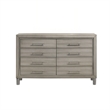 Pemberly Row 8-Drawer Dresser in Gray with Sleek Modern Design