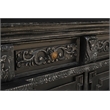 Pemberly Row Carved Solid Wood Sideboard with 4 Drawers and Doors in Black