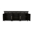 Pemberly Row Isabella 6-Drawer 6-Door Solid Wood Sideboard in Black