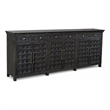 Pemberly Row Isabella 6-Drawer 6-Door Solid Wood Sideboard in Black