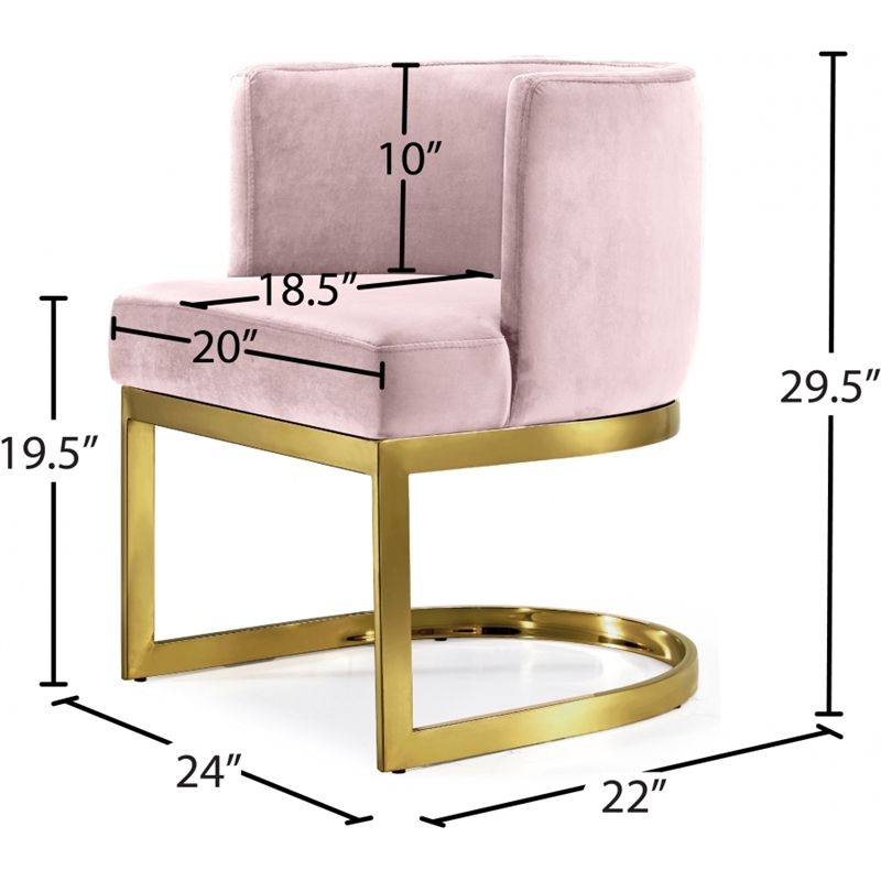 Pemberly Row 19.5-Inch Velvet Dining Chair in Pink and Gold