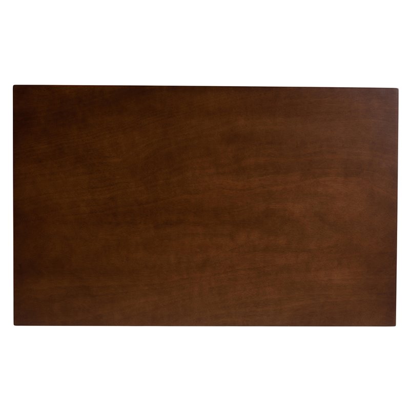 Pemberly Row Walnut Rectangular Rubberwood Dining Table for 4 Seats