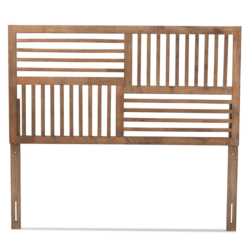 Pemberly Row King Size Headboard in Rubberwood and Ash Walnut Finish