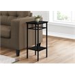 Pemberly Row Square Metal End Table with 2 Storage Shelves in Black