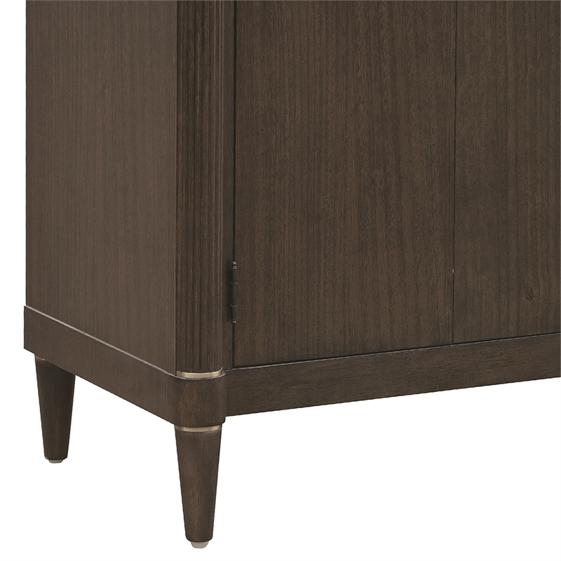 Pemberly Row Asher Park 2-Door Server with Drawers in Piano Brown Finish