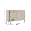 Pemberly Row Asher Park 2-Door Server with Drawers in Piano Brown Finish