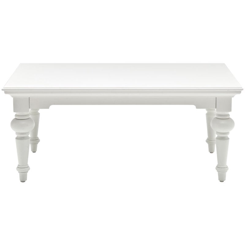 Pemberly Row Rectangular Mahogany Coffee Table in Pure White Finish