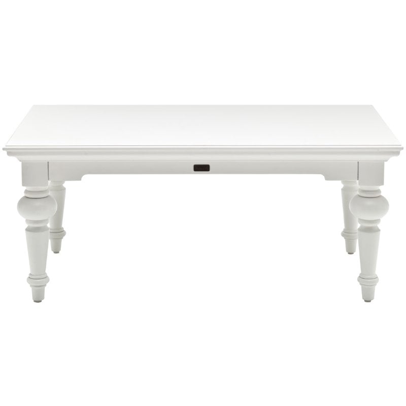 Pemberly Row Rectangular Mahogany Coffee Table in Pure White Finish