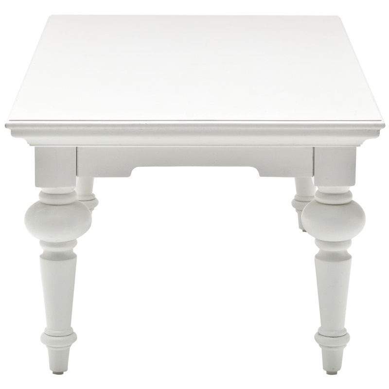 Pemberly Row Rectangular Mahogany Coffee Table in Pure White Finish