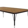 Pemberly Row Thermal Fused Laminate Wood Activity Table in Medium Oak