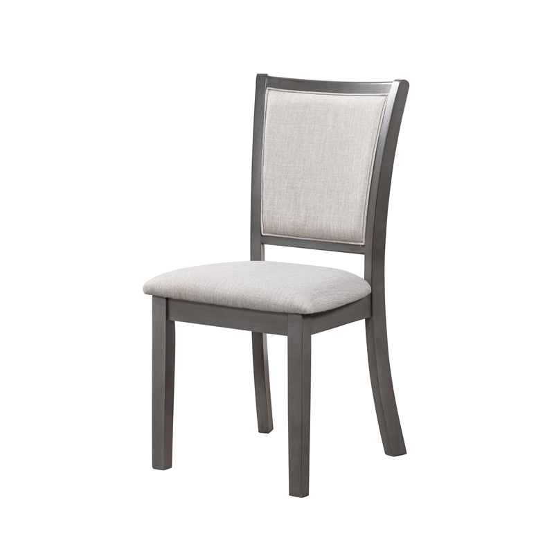 Pemberly Row Wood Dining Chairs in Light Gray Upholstery (Set of 6)