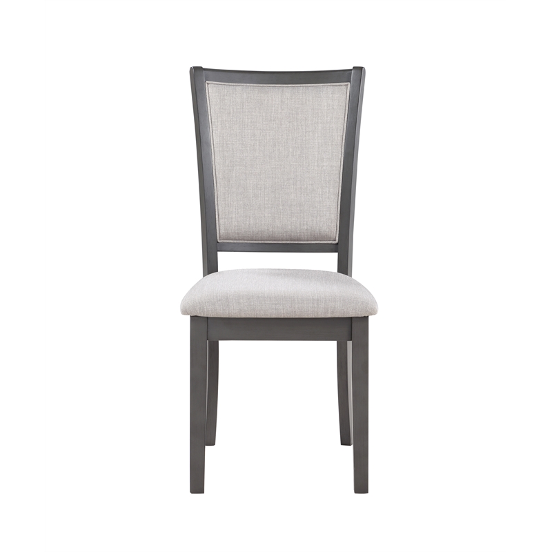 Pemberly Row Wood Dining Chairs in Light Gray Upholstery (Set of 6)