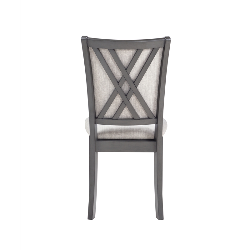 Pemberly Row Wood Dining Chairs in Light Gray Upholstery (Set of 6)