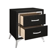 Pemberly Row 3-Piece Wood Bedroom Set with Chest and Nightstands - Black