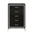 Pemberly Row 3-Piece Wood Bedroom Set with Chest and Nightstands - Black