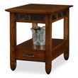 Pemberly Row Rustic Oak Wood End Table with Storage Drawer