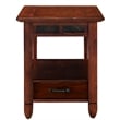 Pemberly Row Rustic Oak Wood End Table with Storage Drawer