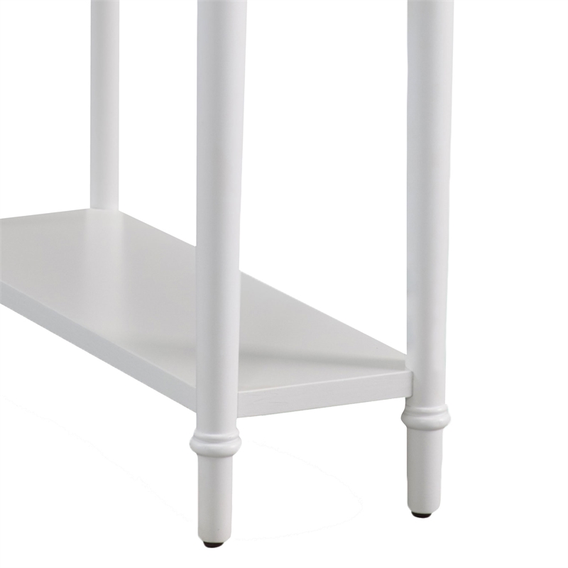 Pemberly Row Wood End Table in Orchid White with Shelf