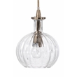 Pemberly Row Sophia Metal Pendant in Antique Brass Finish with Glass Shade