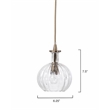 Pemberly Row Sophia Metal Pendant in Antique Brass Finish with Glass Shade