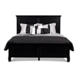 Pemberly Row Wood California King Panel Bed in Black Finish
